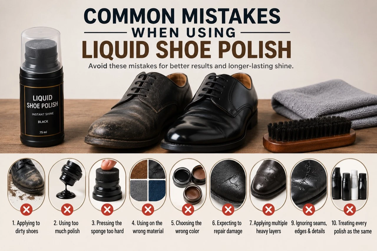 Common mistakes when using liquid shoe polish